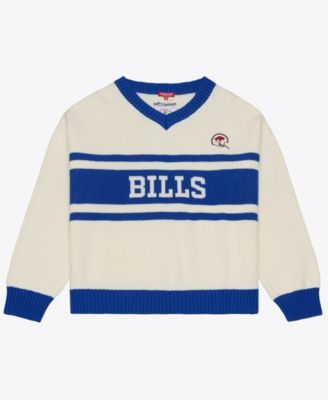 Women's Cream/Royal Buffalo Bills Retro Roots V-Neck Sweater