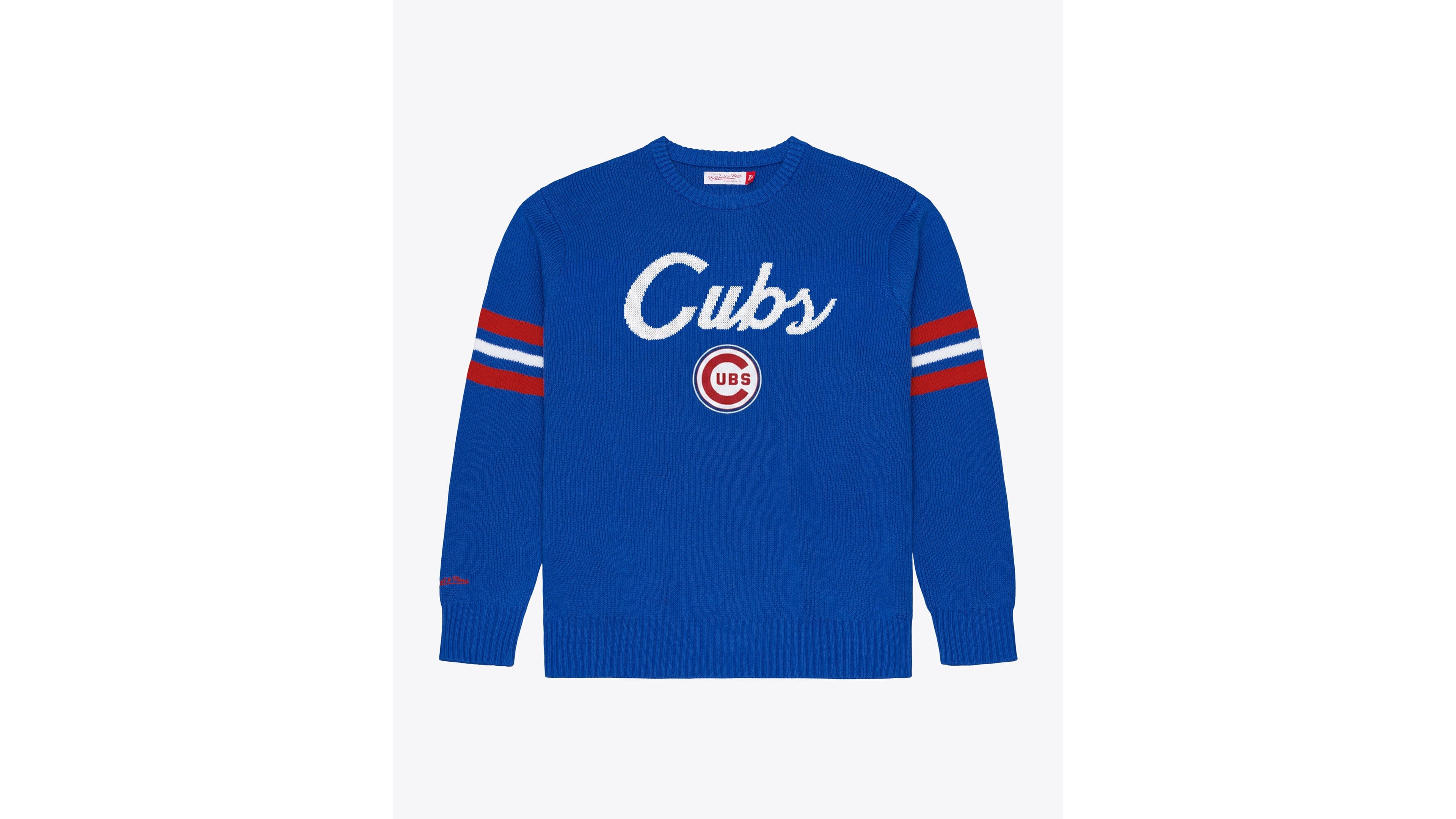 Men's Mitchell & Ness Royal Chicago Cubs Head Coach Sweater
