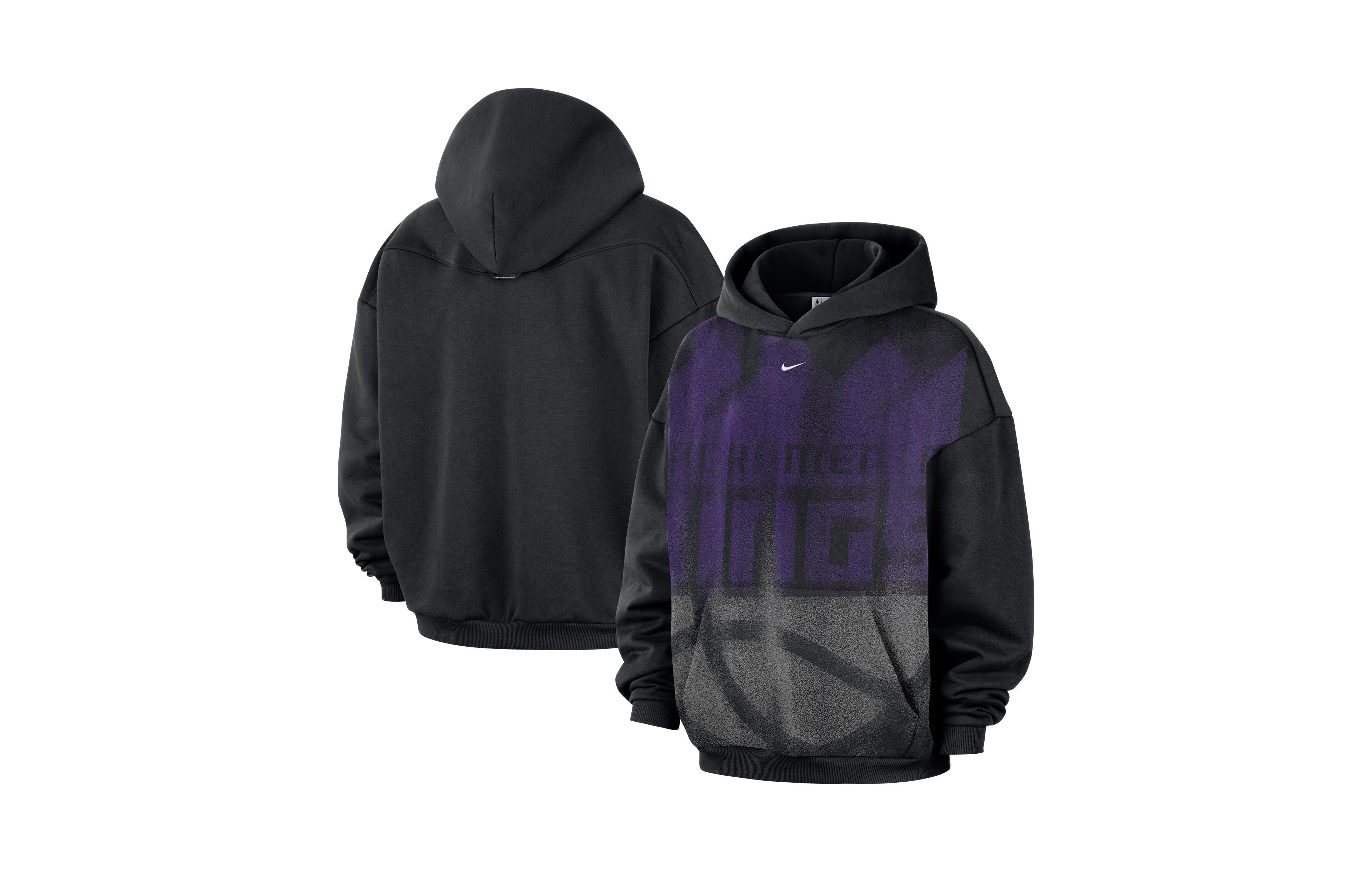 Nike Men's Black/ White Sacramento Kings Icon Practice Hoodie
