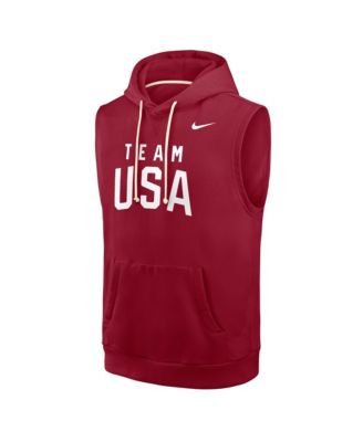Men's Red Team USA Dri-FIT Sleeveless Hoodie
