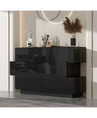 46.1 in. W x 15.7 in. D x 30.7 in. H High Gloss Wood 6-Drawer Dresser