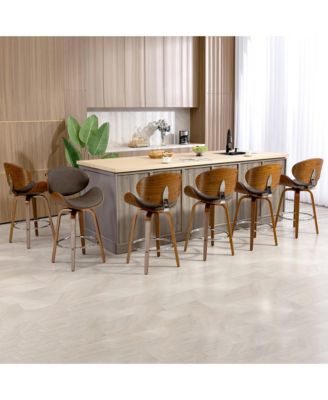 Swivel Bar Stools Set of 6, 26 Inches Mid-Century Modern Counter Height Bar Stools