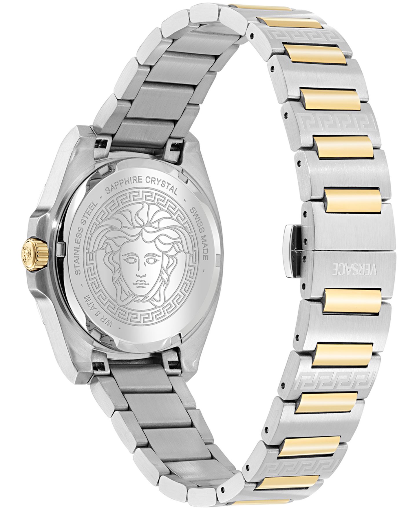 Женские часы Versace Greca Pulse, двухцветный браслет, 36 мм — фото 3