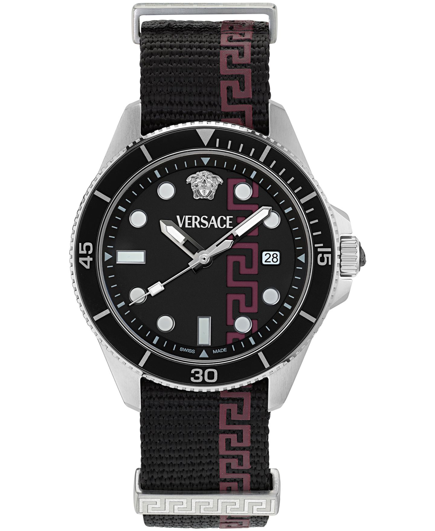 Мужские часы Versace Greca Force Black Matte Silver Stainless Steel Watch, 42mm — фото 1