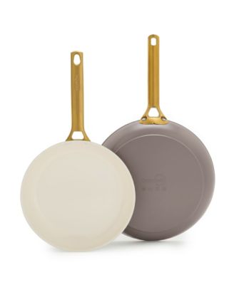 Reserve Pro Cream Ceramic Nonstick 10" and 12" Frypan Set