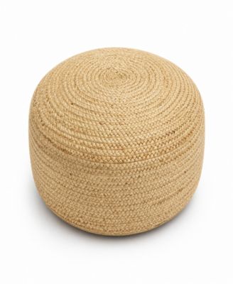 Margo 30" Jute Round Braided Pouf