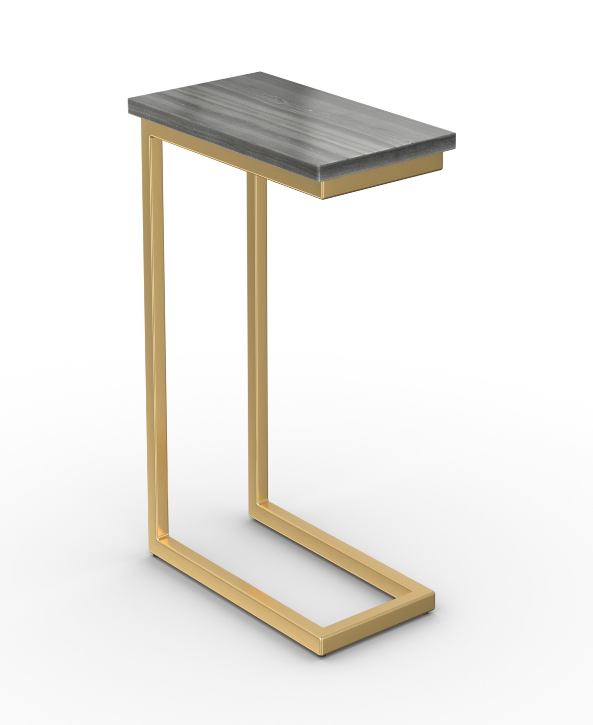 Simpli Home Skyler Genuine 10" Metal C Shape Side Table