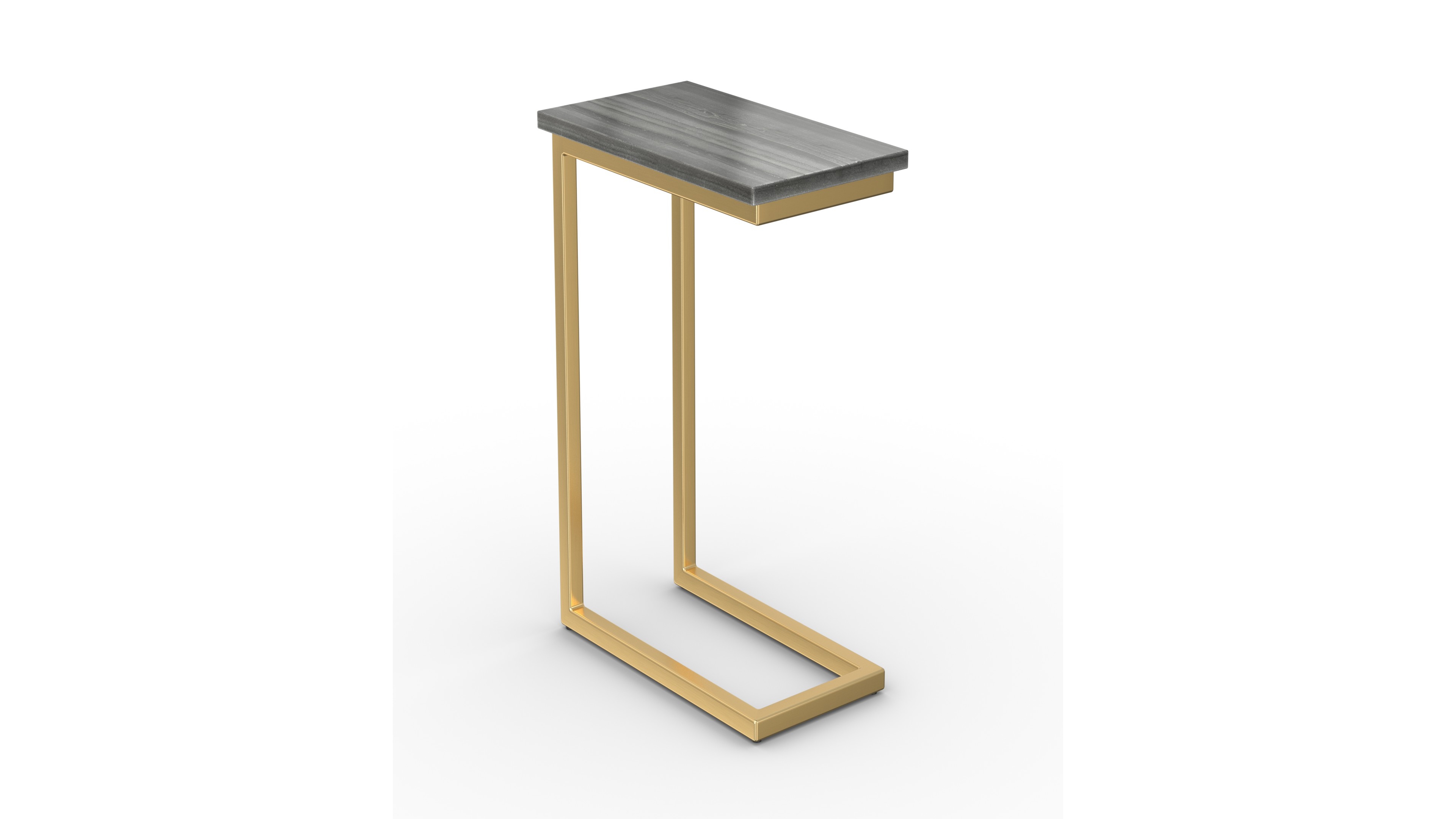 Simpli Home Skyler Genuine 10" Metal C Shape Side Table