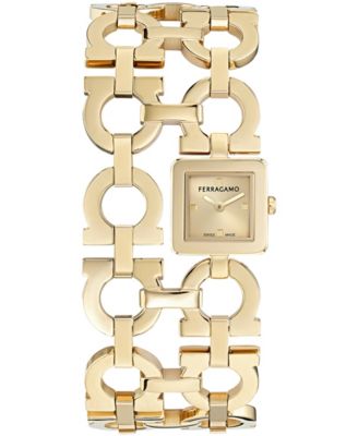 Women's Gold Stainless Steel Bracelet Watch, 19x19mm
