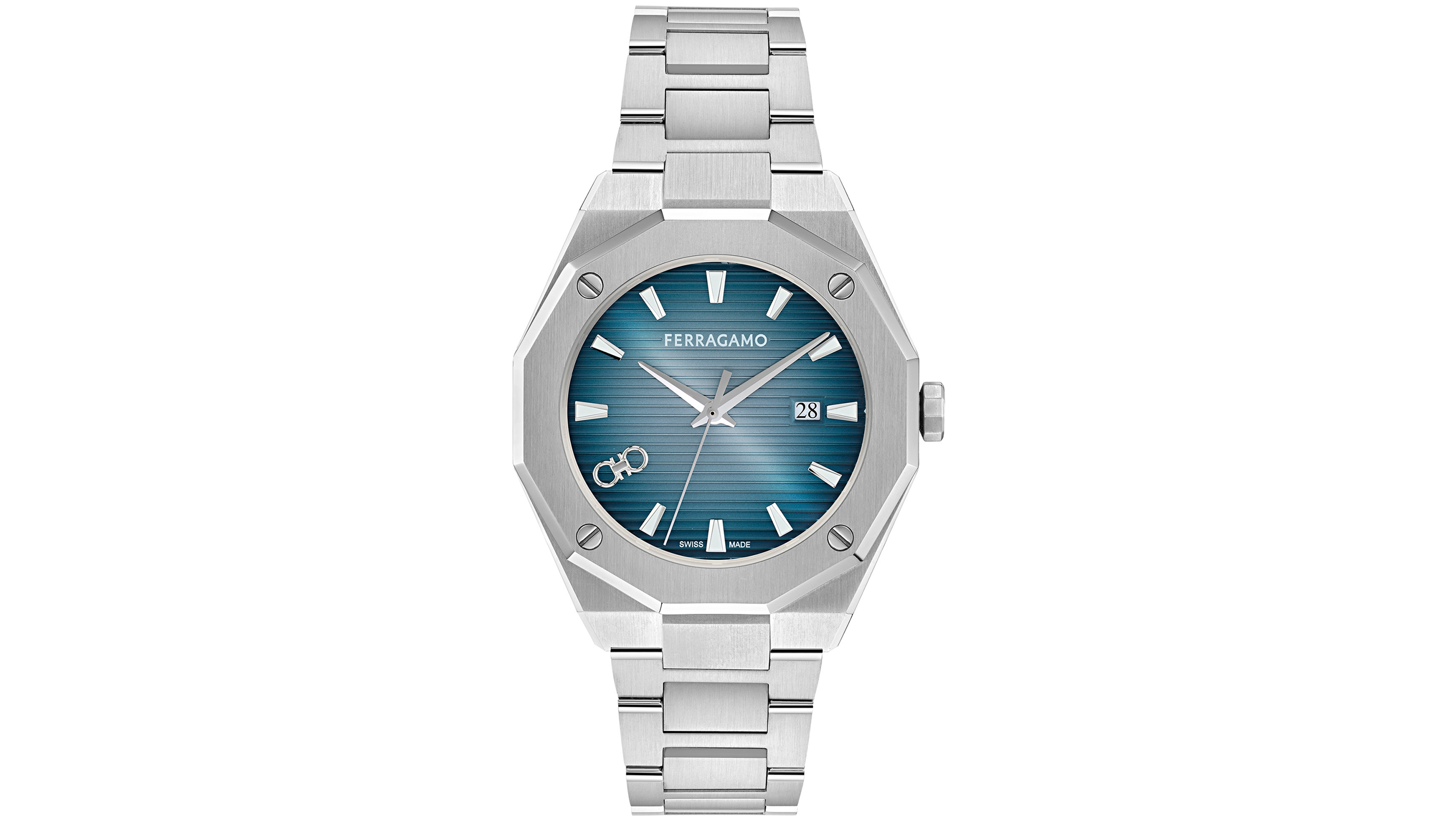 Ferragamo Men's Silver Stainless Steel Bracelet Watch, 40mm