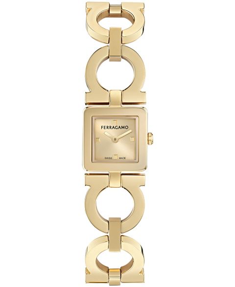 Женские часы Ferragamo Gold Stainless Steel Bracelet Watch, 19x19mm