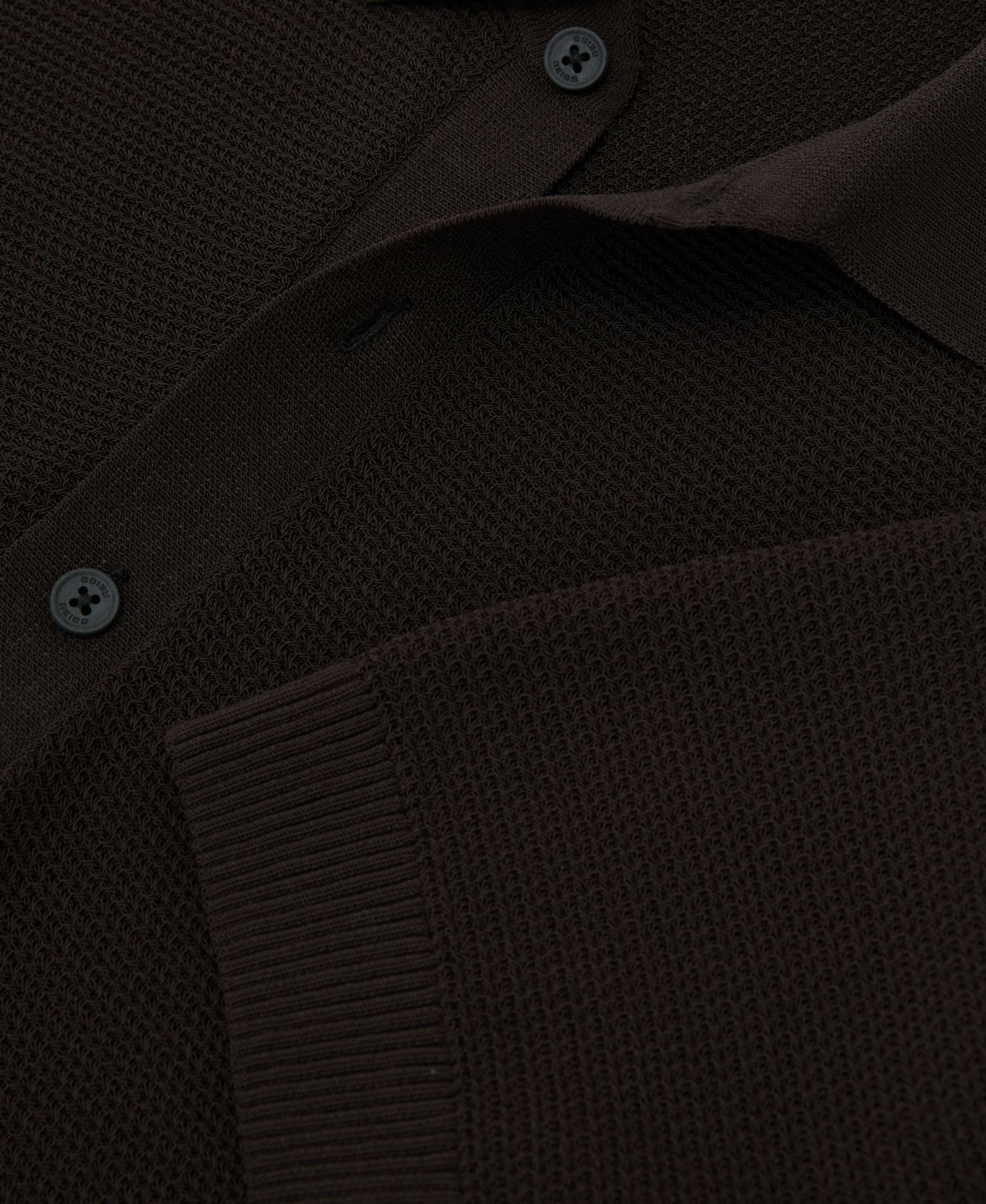 Men's Warren Basket-Stitch Knit Cotton-Blend Polo Shirt