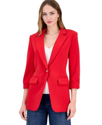 Women's 3/4-Sleeve Single-Button Blazer