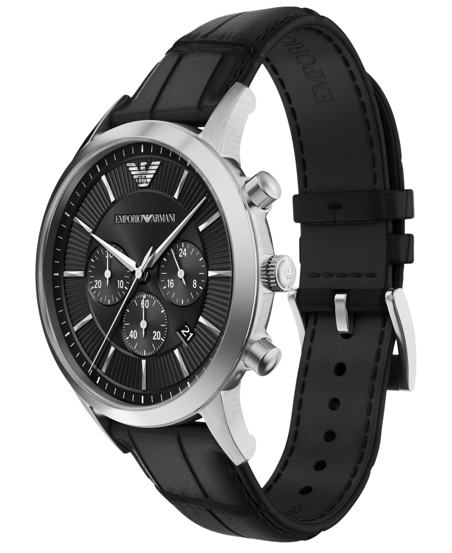 Мужские часы Emporio Armani Archetipo Chronograph Leather 43mm — фото 4