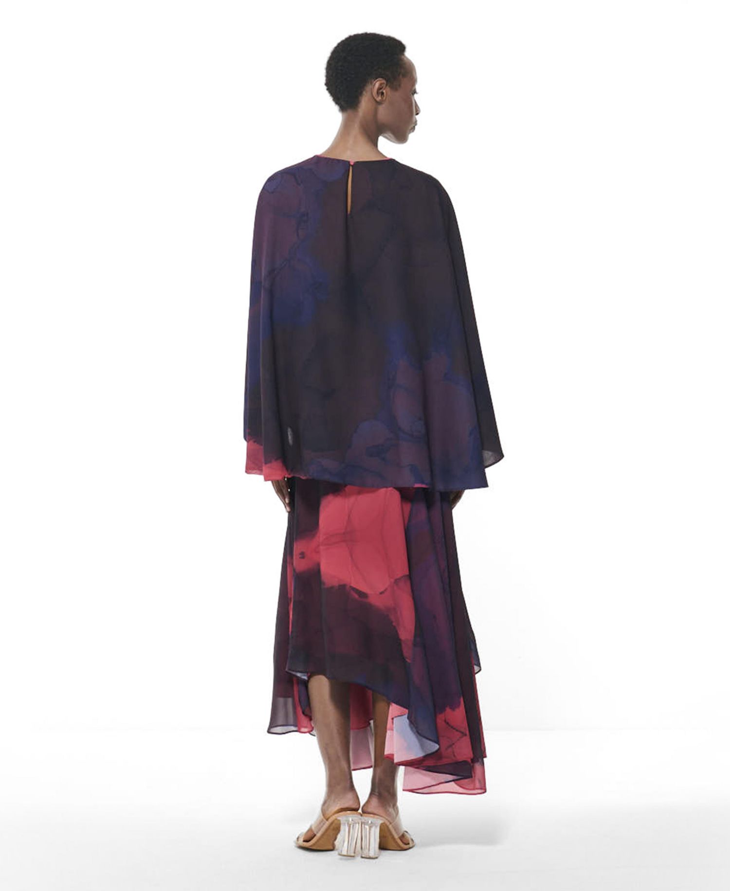 Women's Cape Sleeve Printed Blouse