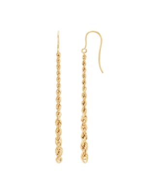 Polished Graduated Rope Dangle Earrings in 10k Yellow Gold