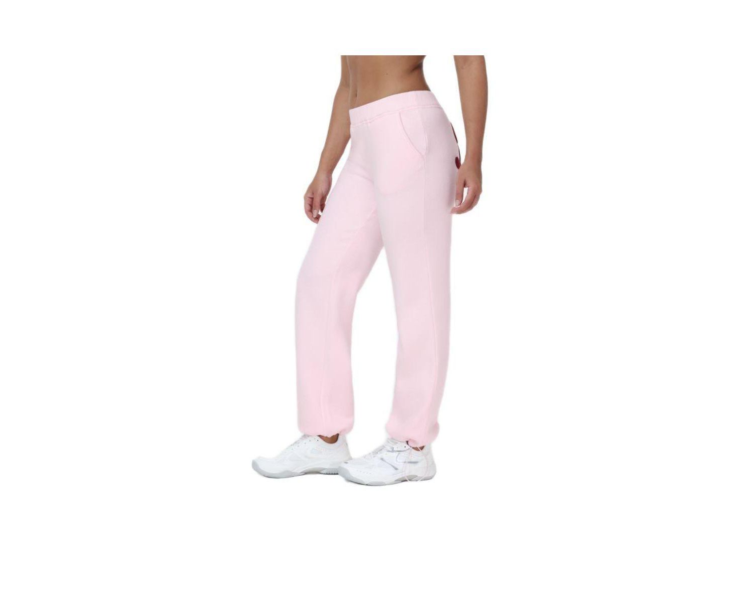 Women's Bubble Leg Bedazzled-Logo Velour Sweatpants