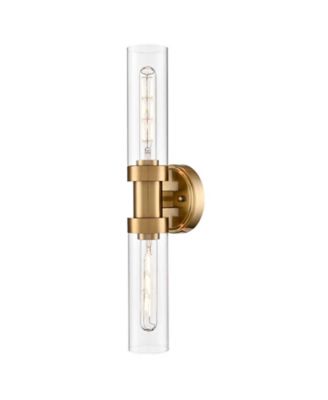 Modern Gold Wall Sconce with Clear Glass Tube Bathroom Wall Light Fixtures