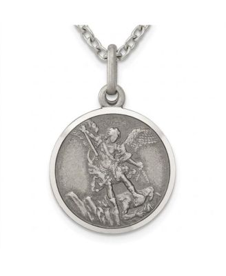 Sterling Silver St. Michael Medal Charm - 15MM (5/8 Inch