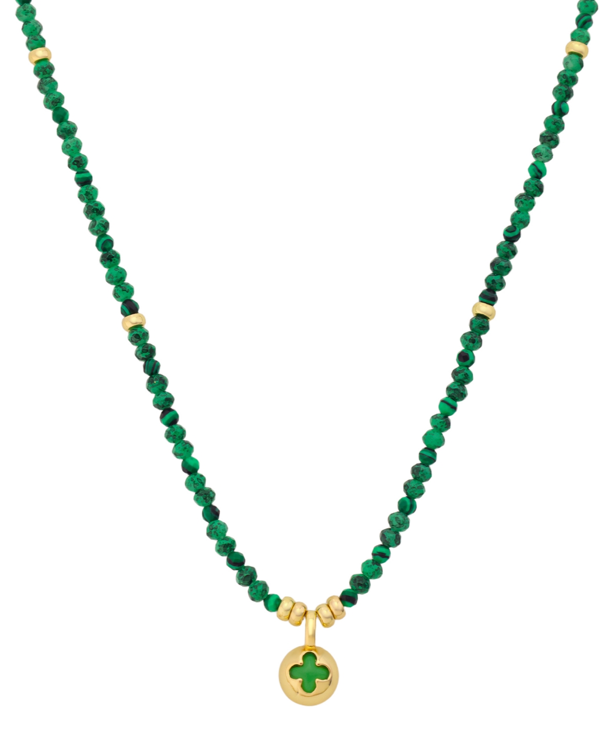 Unwritten Women's Malachite Gold-Plated Lobster Clasp Necklace - Gold