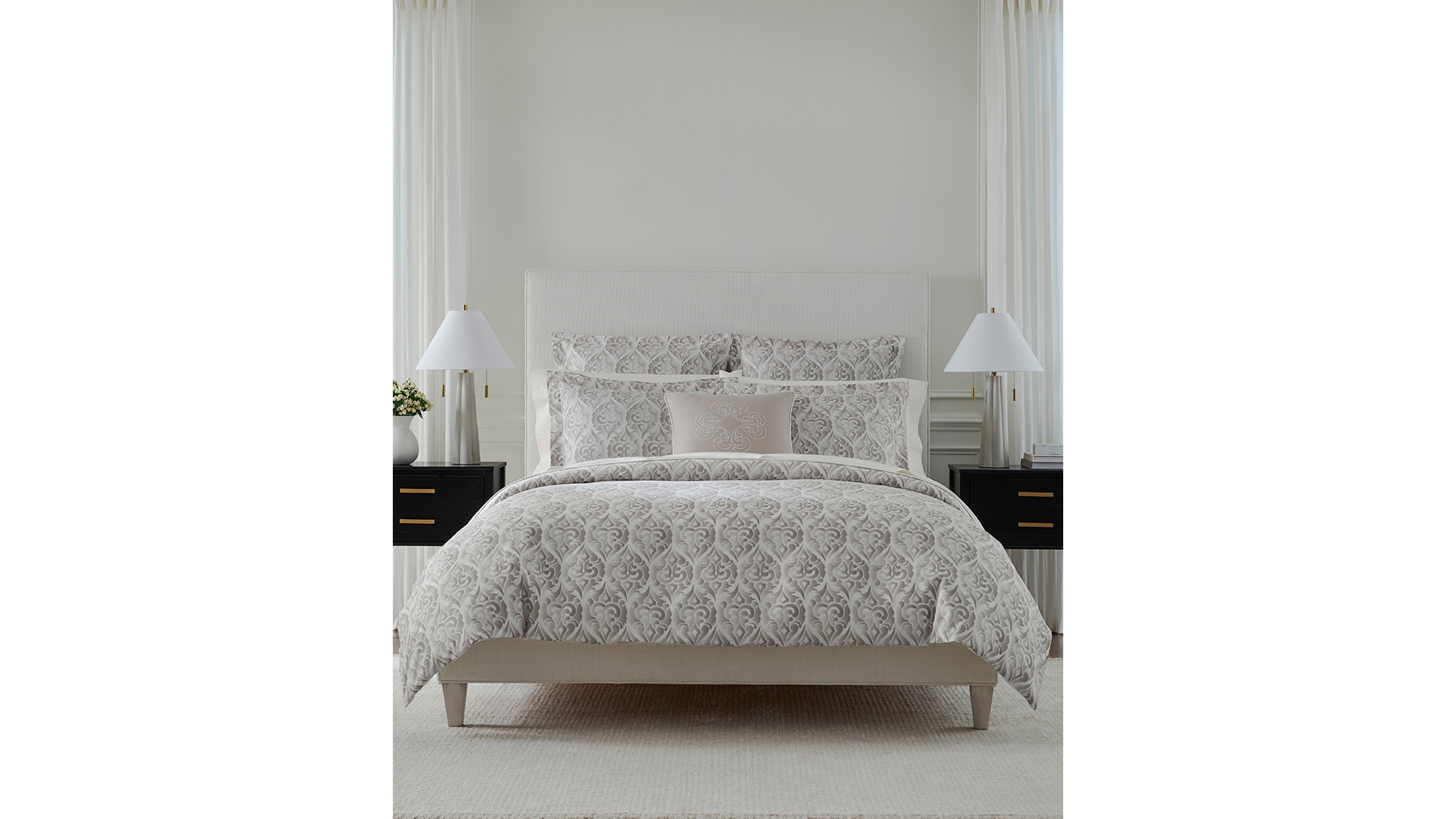 Sferra Loggia Cotton Sateen Duvet Cover, King