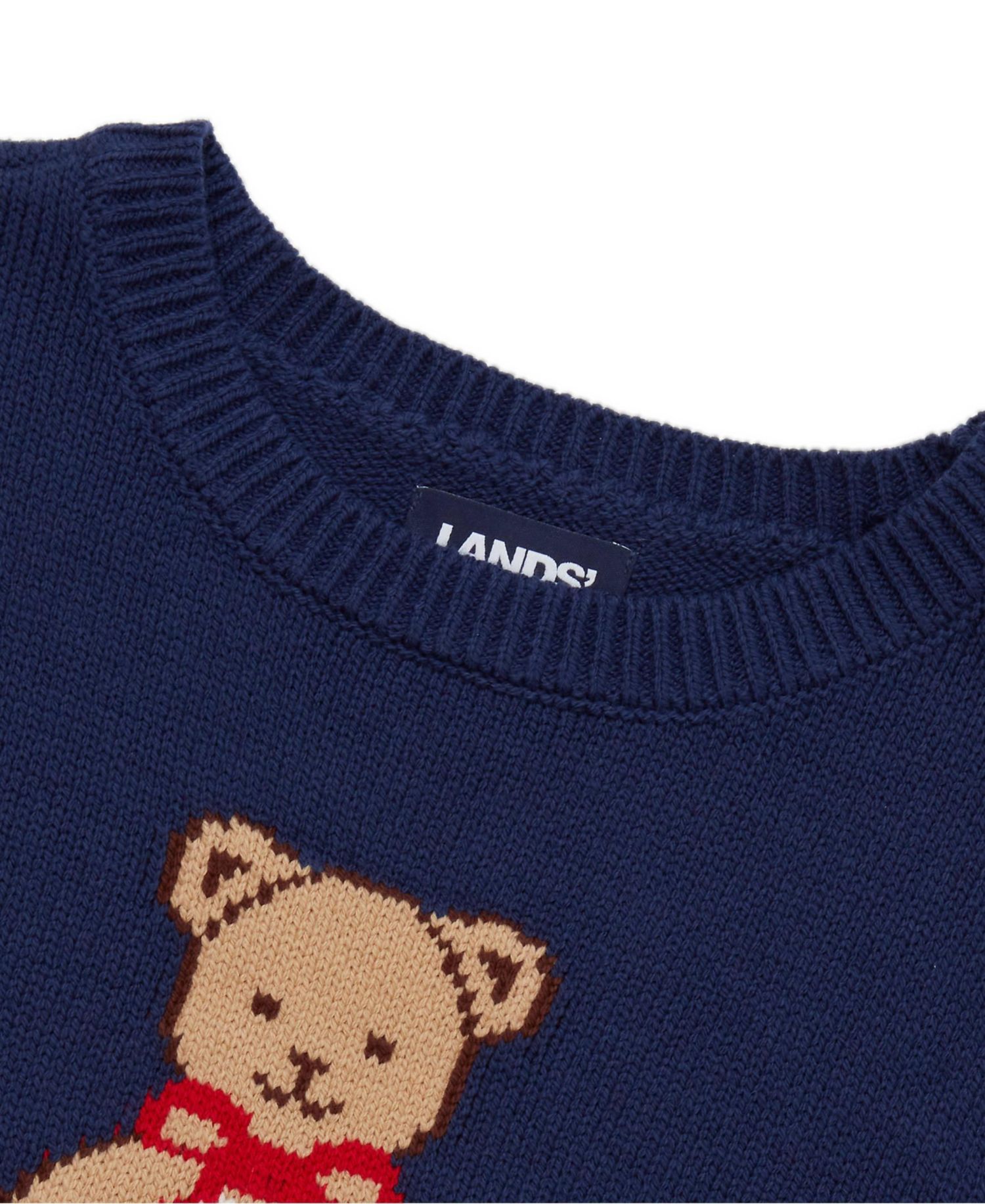 Girls' 4-16 Long-Sleeve Intarsia Graphic Crewneck Sweater