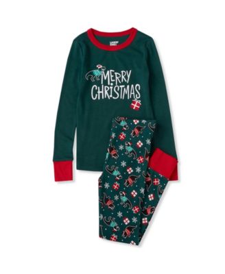 Girls' 4-16 Holiday Long-Sleeve Snug-Fit Top and Pants, 2-Piece Set