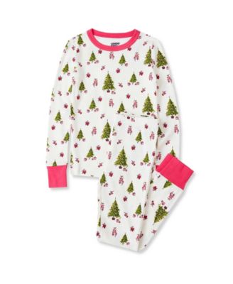 Girls' 4-16 Holiday Long-Sleeve Snug-Fit Top and Pants, 2-Piece Set