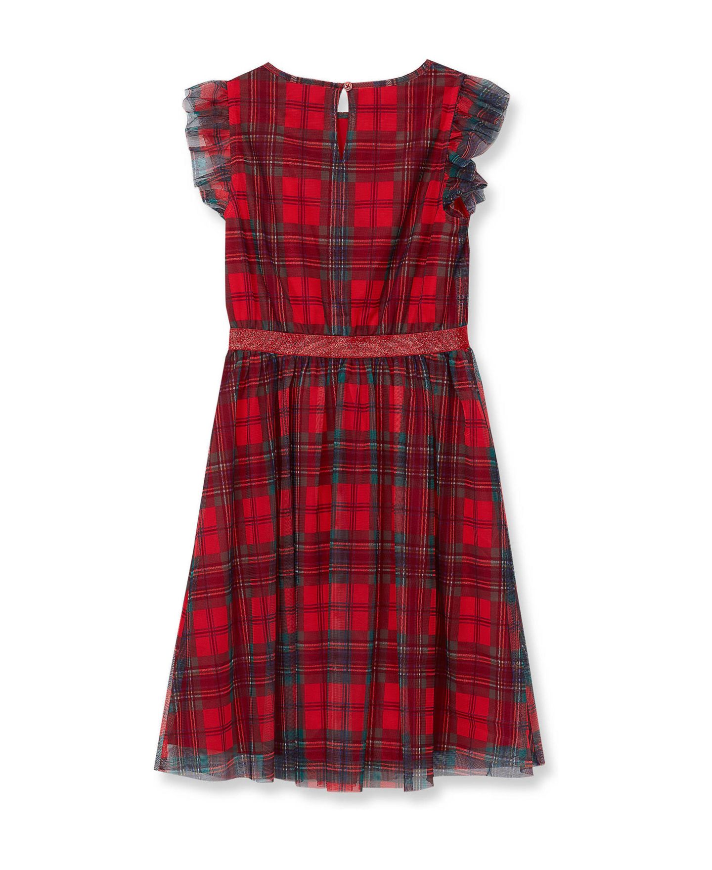 Платье Lands' End Plaid A-Line Holiday Dress для девочек, цвет: Яркий красный клетчатый — фото 2