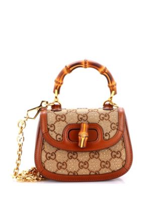 Mini Bamboo 1947 Top Handle Bag Crystal Embellished GG Canvas