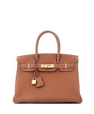 Pre-Owned Hermes Birkin 30 Handbag Brown Togo with Gold Hardware