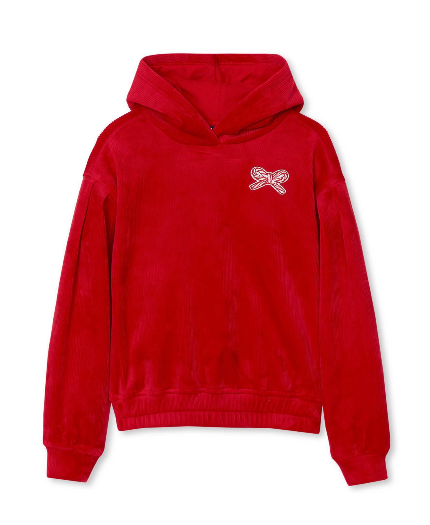 Худи Lands' End Plush Long-Sleeve Drop-Shoulder для девочек, цвет: Яркий красный — фото 1