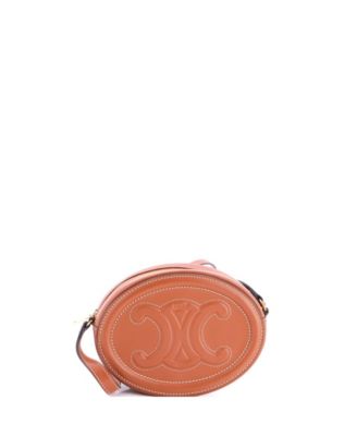 Mini Triomphe Oval Crossbody Bag Leather