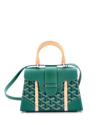 Mini Structured Saigon Top Handle Bag Coated Canvas with Leather