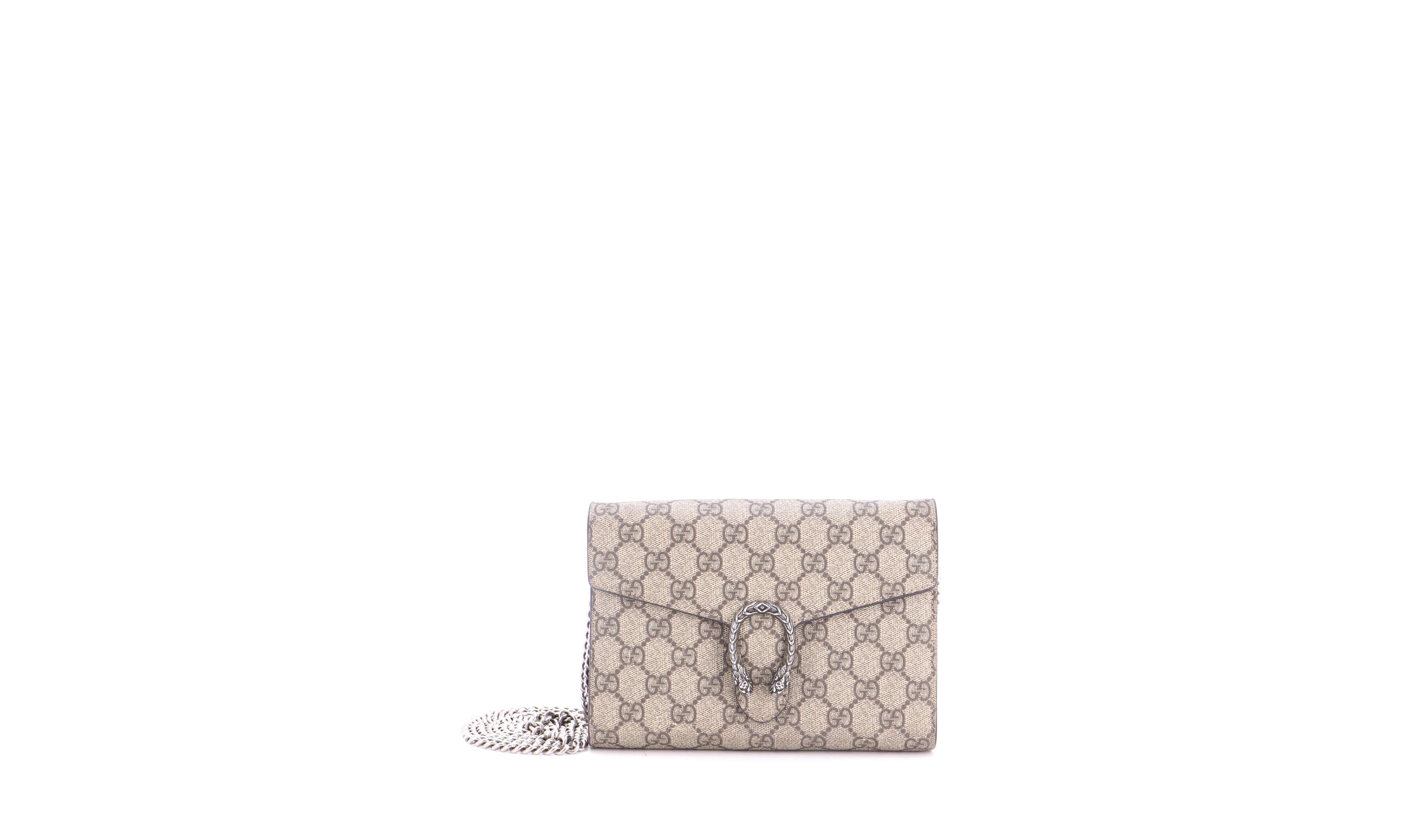 Pre-Owned Gucci Dionysus Small Gg Coated Canvas Chain Wallet
