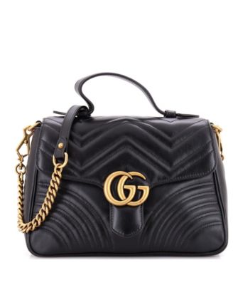 Small GG Marmont Top Handle Flap Bag Matelasse Leather