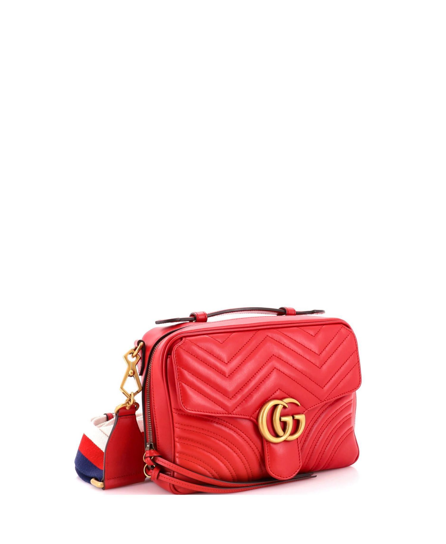 Small GG Marmont Zip Around Camera Bag Matelasse Leather