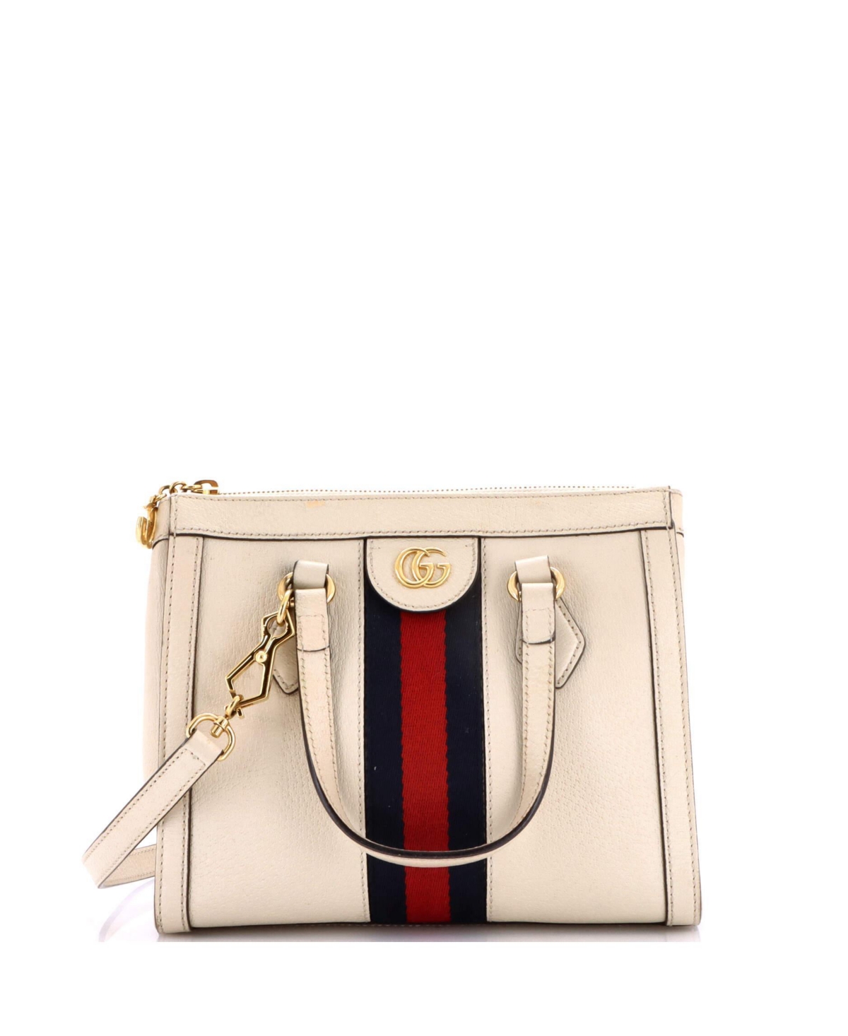Pre-Owned Gucci Small Ophidia Top Handle Leather Tote - Natural