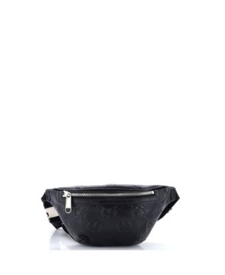 GG Embossed Perforated Leather Adjustable Belt Bag