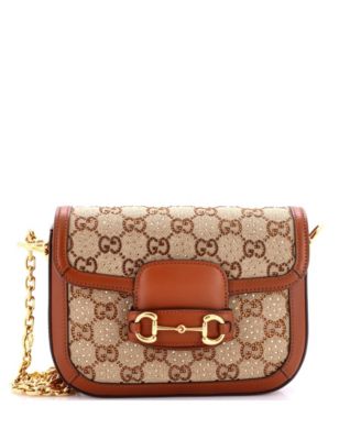Mini Horsebit 1955 Shoulder Bag Crystal Embellished GG Canvas