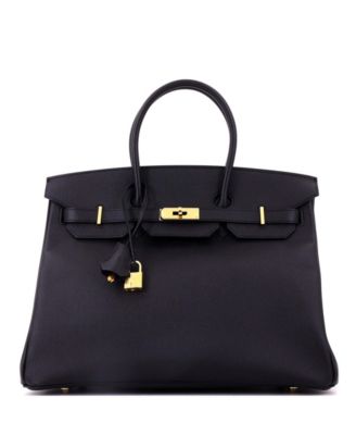 Pre-Owned Hermes Birkin 35 Handbag Black Epsom with Gold Hardware