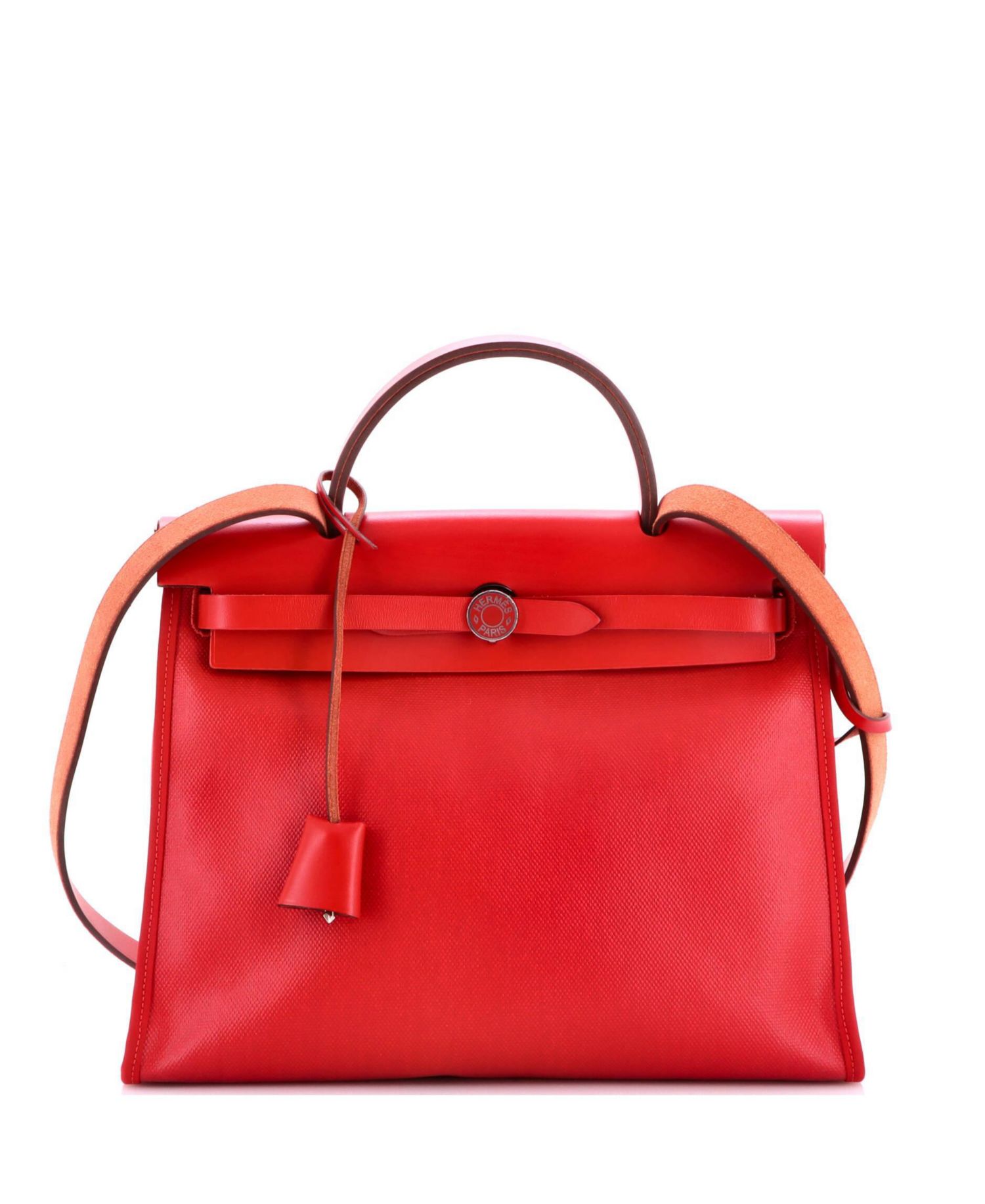 Pre-Owned Hermes 31 Herbag Zip Berline Vache Canvas and Leather