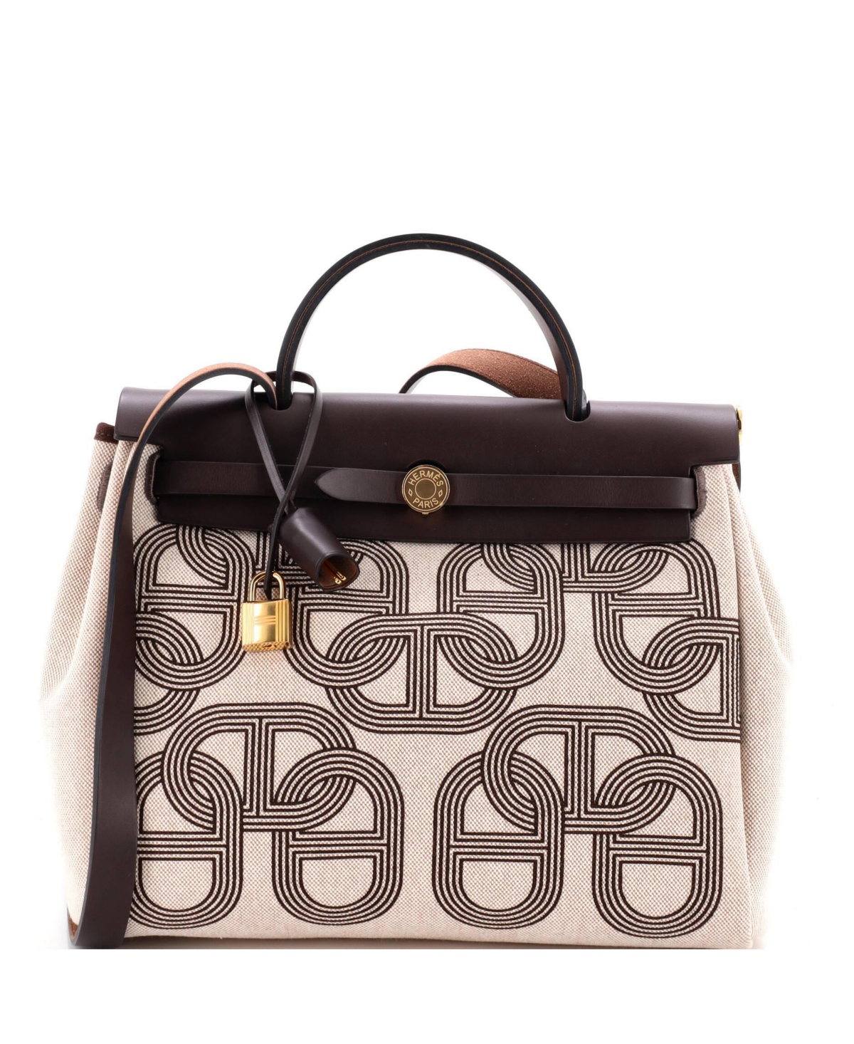 Pre-Owned Hermes 31 Herbag Zip Circuit 24 Vache Hunter and Leather - Brown