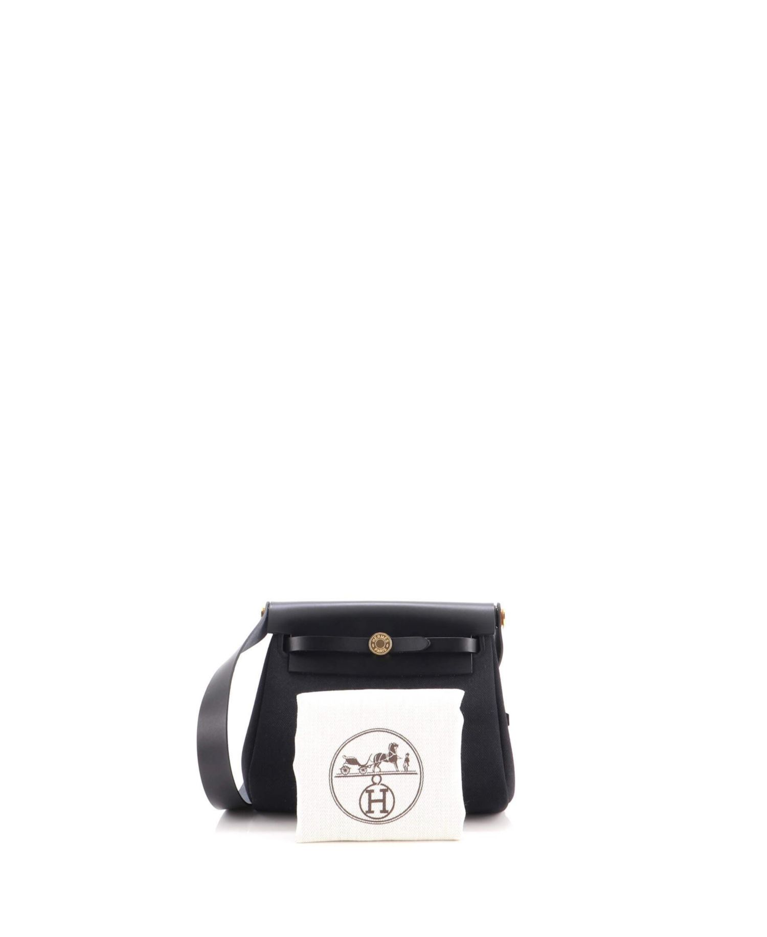 Pre-Owned Hermes 20 Herbag Zip Toile and Leather