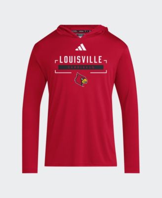 Men's Red Louisville Cardinals D4T Long Sleeve Hooded T-Shirt
