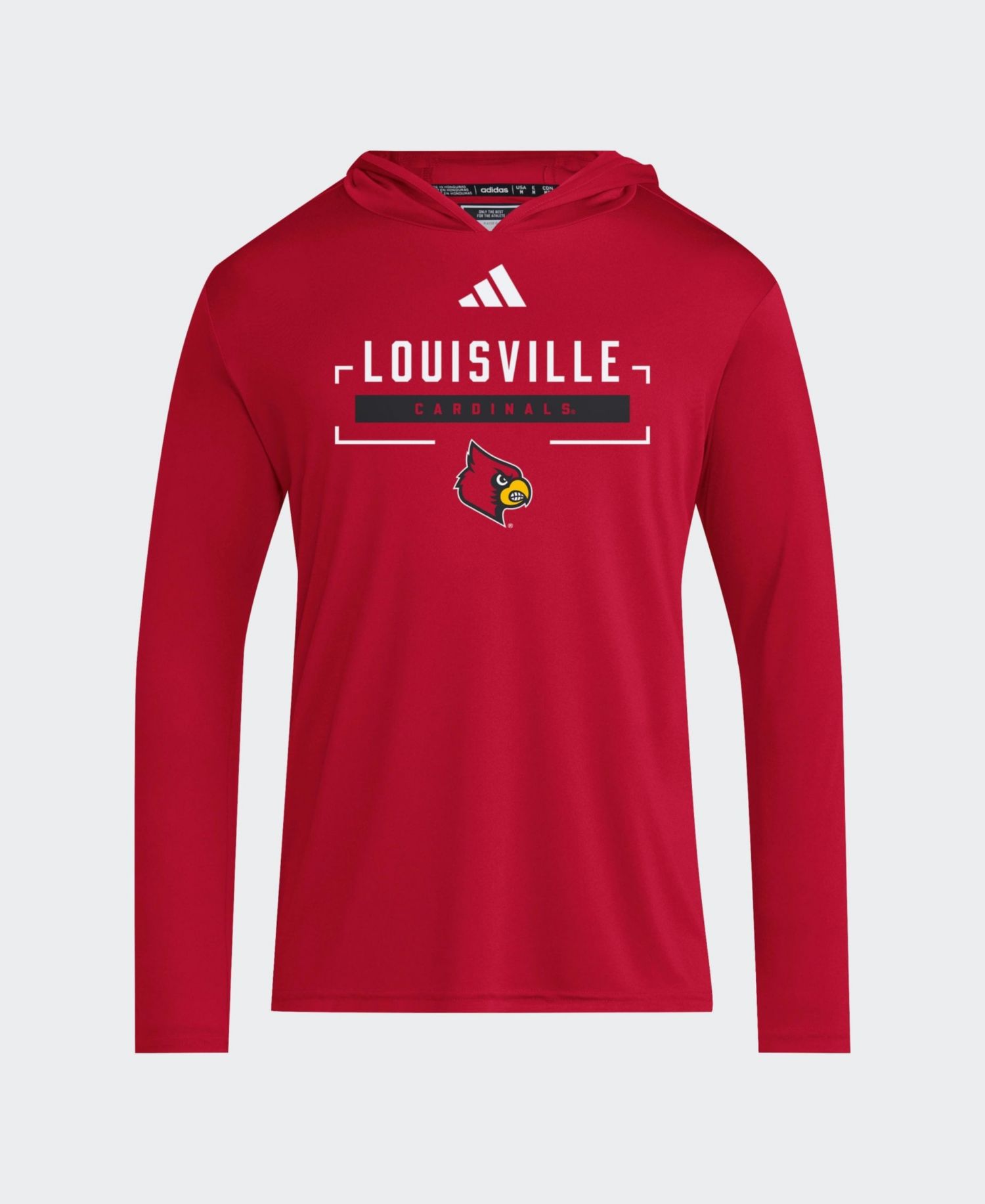 Men's Red Louisville Cardinals D4T Long Sleeve Hooded T-Shirt