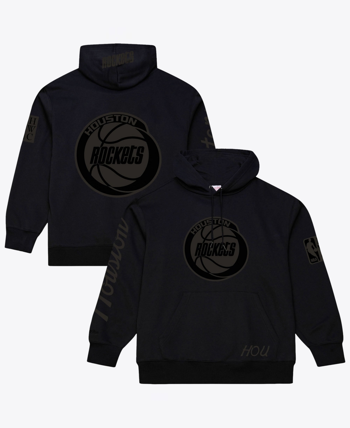 Mitchell & Ness Men's Houston Rockets Phantom Embroidered Fleece Hoodie - Black