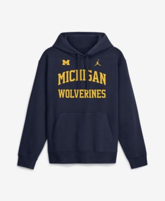 Men's Navy Michigan Wolverines Primetime Arched Club Fleece Pullover Hoodie