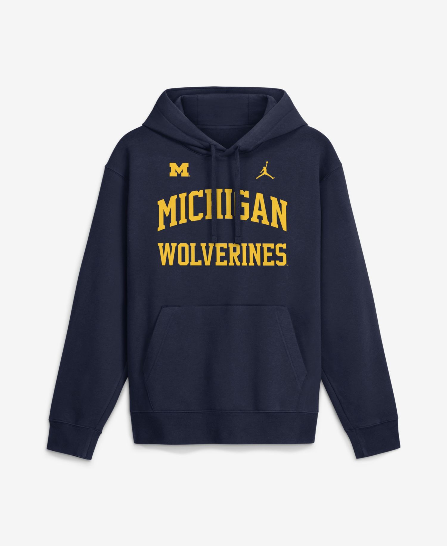 Men's Navy Michigan Wolverines Primetime Arched Club Fleece Pullover Hoodie