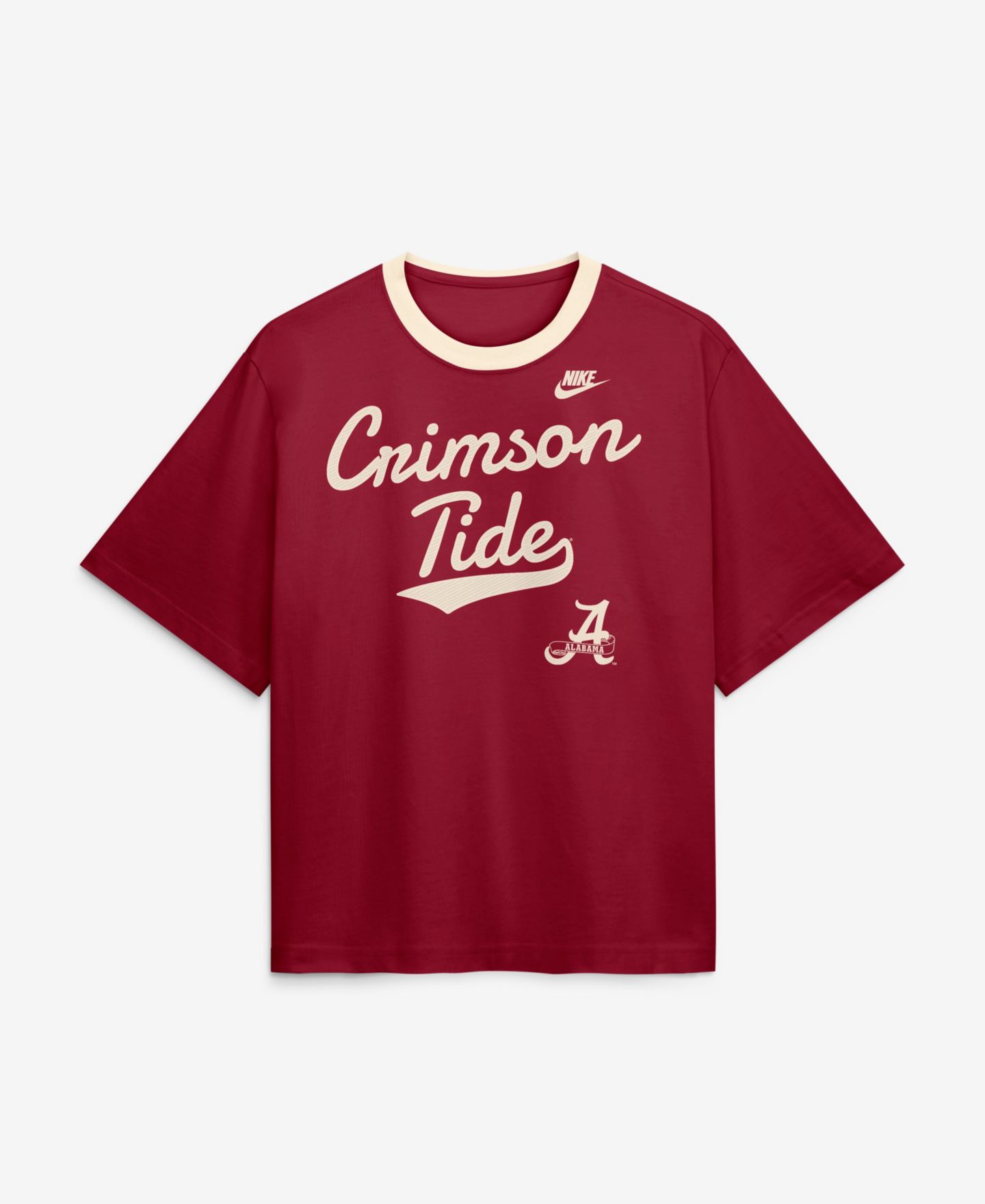 Женская футболка Nike Crimson Alabama Crimson Tide Legacy Fight Song Boxy — фото 1